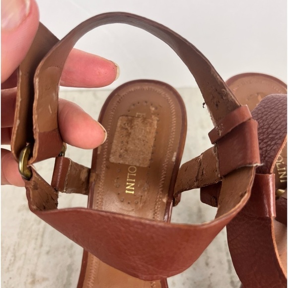 ENZO ANGIOLINI Women's Heels Sz 8.5 Leather Brown Stappy - Picture 3 of 15